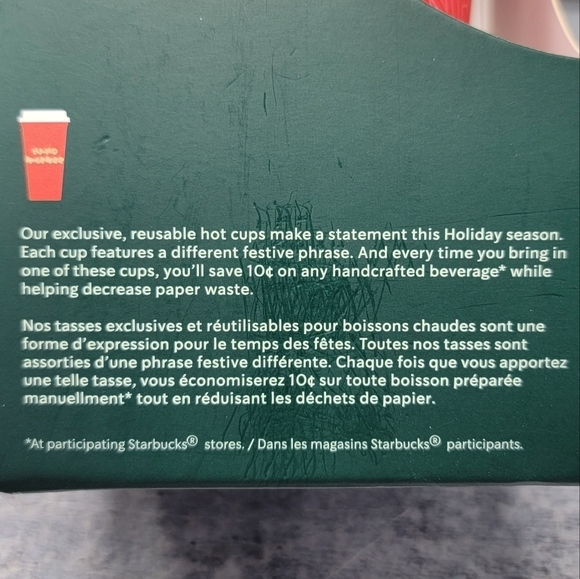 New Starbucks | 2019 Limited Edition Winter Holiday Christmas Reusable Hot Cups - Picture 4 of 5